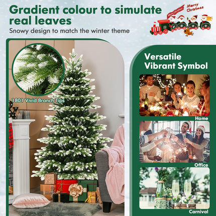 Goplus 6ft Pre-Lit Artificial Christmas Tree with 350 LED Lights & Remote Control