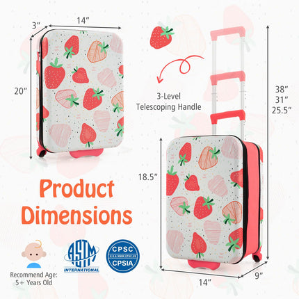 Goplus Kids Luggage, 20” Foldable Expandable Carry-on Suitcase with Rolling Wheels