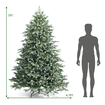 Goplus 7ft Artificial Christmas Tree with 1260 Mixed PE & PVC Branch Tips