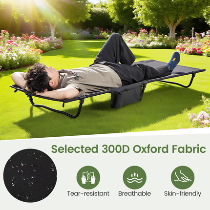 Goplus Portable Camping Cot w/Sturdy Aluminum Alloy Frame & Carrying Bag
