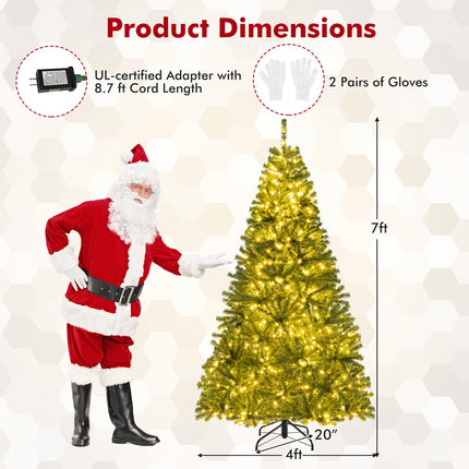 Goplus Pre-Lit Remote Control Artificial Christmas Tree Home Office Holiday Decoration