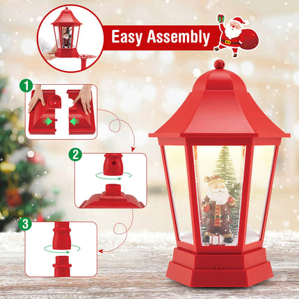 Goplus 5.3 Ft Christmas Snowy Street Lamp 2-in-1 Musical Lamp Post & Snow Globe Lantern