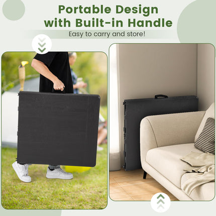 Goplus 5ft Plastic Folding Table w/Handle for Picnic Camping Dining