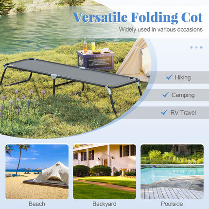 Goplus Heavy Duty Collapsible Foldable Bed for Kids Adults with Non-Slip Foot Mat