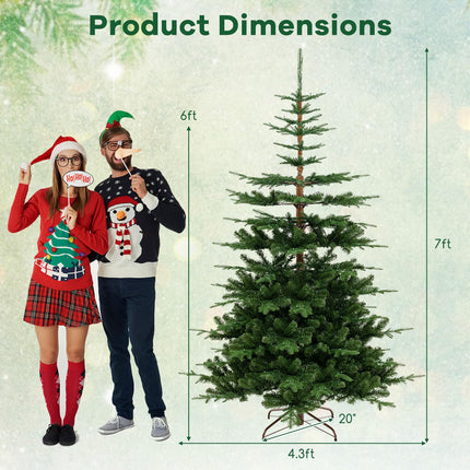 Goplus 7 FT Pre-Lit Artificial Christmas Tree with 1303 PE & PVC Branch Tips