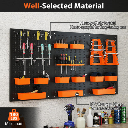 Goplus Pegboard Tool Organizing Kit w/ 3 Pegboards & 28 PCs Hanging Accessories
