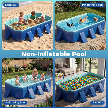 Goplus Foldable Non-Inflatable Swimming Pool(99x52 in/88x50 in)