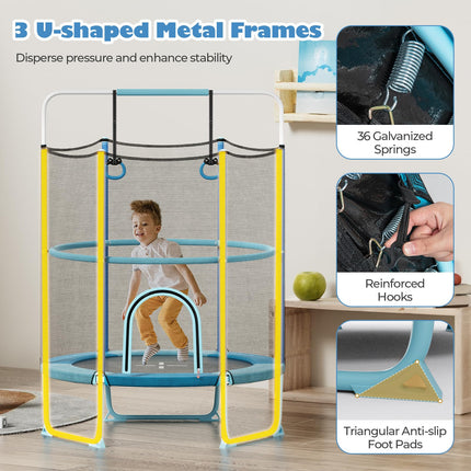 Goplus 60'' Trampoline for Kids, 3-in-1 Toddler Trampoline