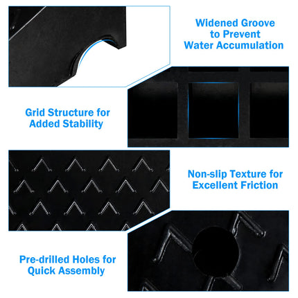 Rubber Curb Ramps, 5" H x 19" W Car Ramp Slope for Driveway Threshold Sidewalk Motorcycle