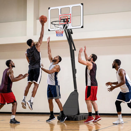 Goplus 4.9-10 FT Adjustable Portable Basketball Hoop Outdoor w/Shatterproof PC Backboard