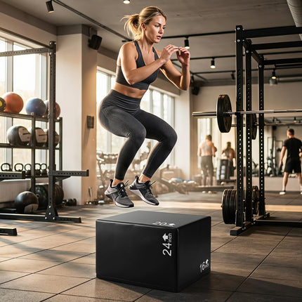 Goplus 3 in 1 Foam Plyometric Jump Box w/Non-Slip & Easy-to-Clean PU Cover