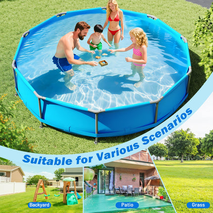 Goplus 12' Round Metal Frame Above Ground Swimming Pool ( 1617 Gal )