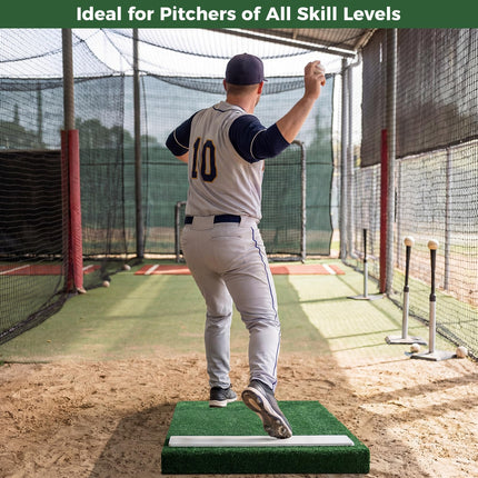 Goplus 27" x 27" x 4" Pitching Mound with Baseball Carry Handle & Anti-Fade Turf
