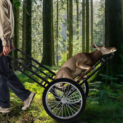 Goplus 550 LBS Double-Layer Deer Cart with 20 Inch Rubber Wheels