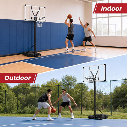 Goplus 10FT Basketball Hoop w/ 44'' Shatterproof PC Backboard for Adults