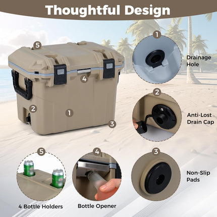 Goplus 53QT Insulated Ice Retention Cooler Keep Ice for 5 Days