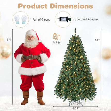 Goplus 6 ft Smart Pre-Lit Christmas Tree with 719 Branch Tips & 42 Lighting Modes
