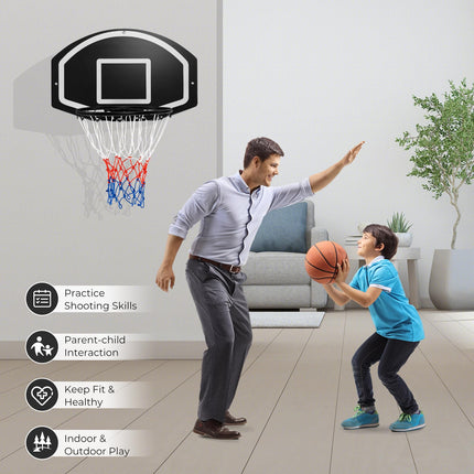 Goplus Wall Mount Basketball Hoop, 28.5?ˉ?ˉ x 18?ˉ?ˉ Large Backboard with 17?ˉ?ˉ Rim, Shatter-Proof Backboard