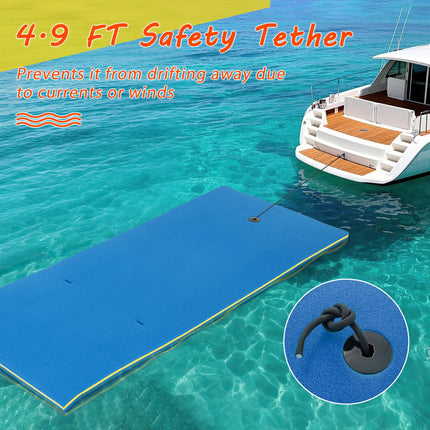 Goplus 87" x 36" Floating Water Mat Pad Pad with Rolling Pillow Design