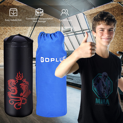 Goplus Punching Bag Set with Gloves, 22LBS/ 40LBS Filled Kick Boxing Bag, Rucksack, Jump Rope - GoplusUS