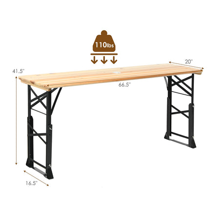 Goplus Folding Picnic Beer Table, Outdoor Camping Table - GoplusUS