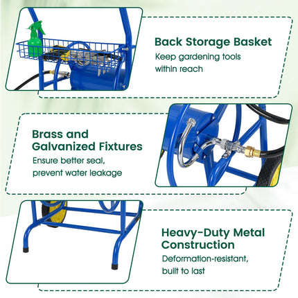 Goplus 230 FT of 5/8" Large Capacity Garden Hose Reel Cart