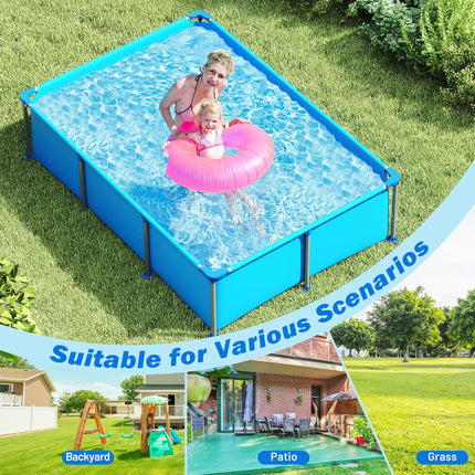 Goplus 8.5' x 6' Rectangle Metal Frame Pool Set w/PVC Fabric ( 690 Gal )