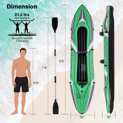 Goplus Inflatable Kayak 2 Person 11.5 FT Tandem Touring Kayak