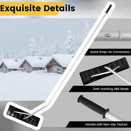 Goplus 25" Blade 5-18.8 FT Extendable Aluminum Snow Removal w/ Angled Head