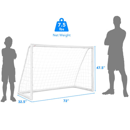 Goplus Soccer Goal, 6 FT x 4 FT Soccer Net with Strong PVC Frame - GoplusUS