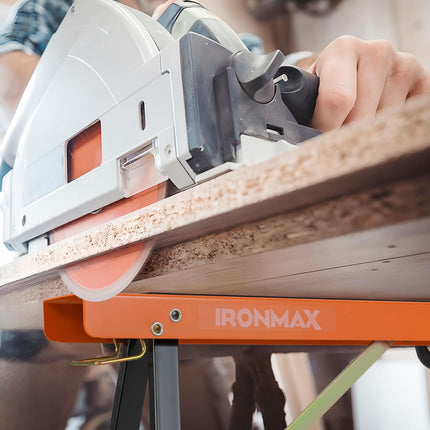 Goplus Saw Horses 2 Pack | Portable Heavy-Duty Galvanized Metal Power Tool Stand