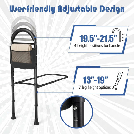 Goplus Bed Rails for Elderly Adults Safety | Adjustable Height Bed Assist Railings with Support Legs