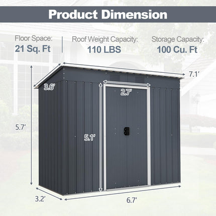 Goplus Outdoor Storage Shed with Floor Base