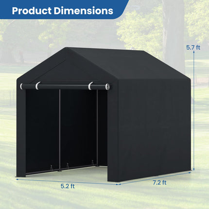 Goplus 7.2 x 5.2 FT/6 x 4 FT/5 x 3 FT Heavy-Duty Portable Storage Shed