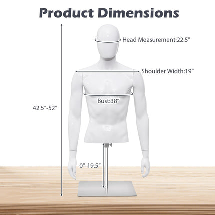 Goplus PP Men Model Mannequin Torso for Tailor Shop