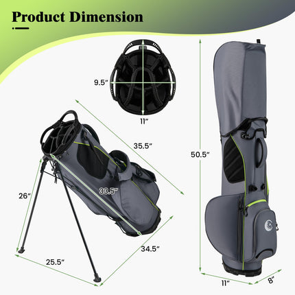 Goplus Lightweight Golf Club Bag with 8-Way Top Dividers Rain Hood 5 Pockets