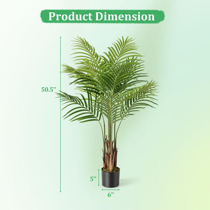Goplus 4.2FT Tall Artificial Palm Tree with 12 PEVA Leaves (2 Pack)