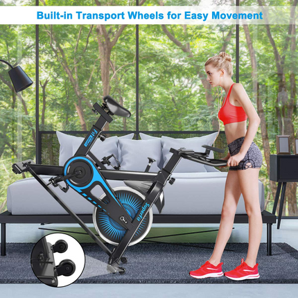 Goplus Indoor Cycling Bike, Silent Belt Drive Exercise Bike with Steel Flywheel, Phone Holder - GoplusUS