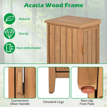Goplus Wood Package Delivery Box fot Outside Utility 2-tier Outdoor Storage Cabinet Tool Shed