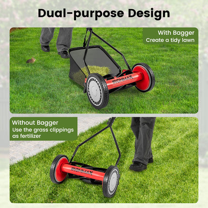 Goplus 14 Inch 5-Blade Walk-Behind Cordless Grass Cutter