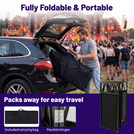Goplus Portable DJ Booth with Scrims & Carrying Bag for Events Parties Weddings