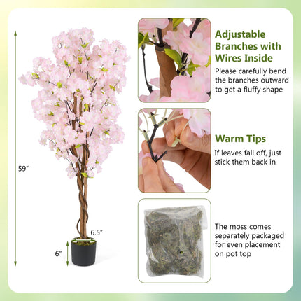 Goplus 5FT Artificial Cherry Blossom Tree