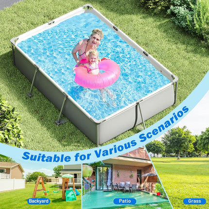 Goplus 10' x 6.8' Rectangle Above Ground Swimming Pool (978 Gal Grey)