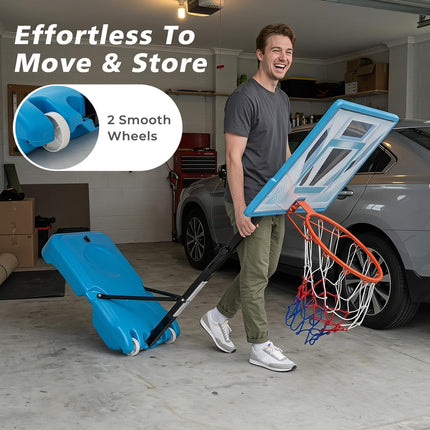 Goplus Pool Basketball Hoop | 3 Levels Height Basketball Goal with 32" Shatterproof Backboard