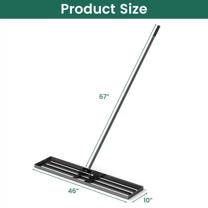 Goplus 46" x 10" Heavy Duty Level Lawn Tool w/ Ergonomic Handle for Soil