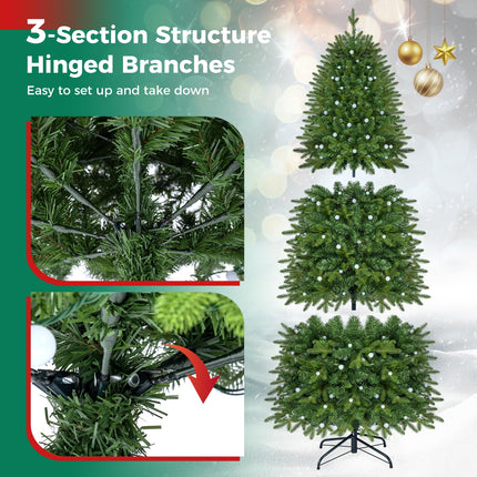 Goplus 6.3 ft Smart Pre-Lit Pencil Christmas Tree with Remote & APP
