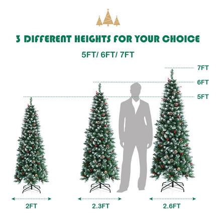 Snow Flocked Artificial Hinged Xmas Tree
