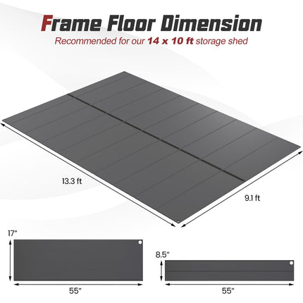 Goplus Plastic Floor Frame Kit for 14 x 10 FT Storage Shed