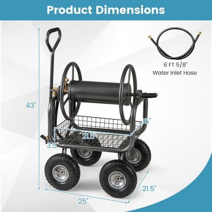 Goplus Garden Hose Reel Cart, 300 FT of 5/8" Large Capacity