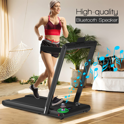 Goplus 2-in-1 Folding Treadmill, 2.25HP Electric Under Desk Treadmill W/LED Display - GoplusUS